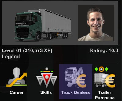 Truck Dealers tab in ETS2