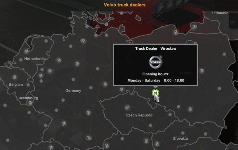 Volvo truck dealers ETS2