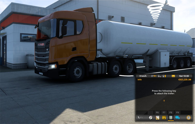 Attaching the trailer in ETS2