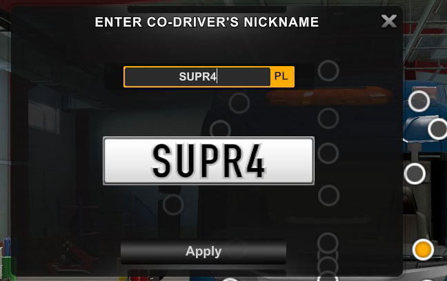 Driver's plate in ETS2