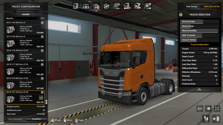 Engines in ETS2